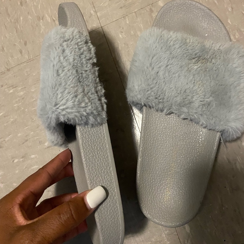 Grey fur slide. Used